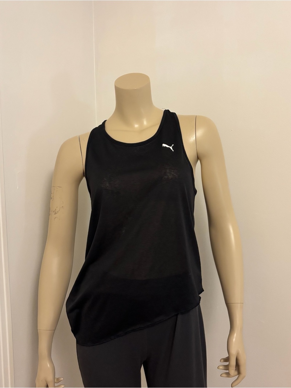 Puma Black Women's Performance Tank Top with White Logo